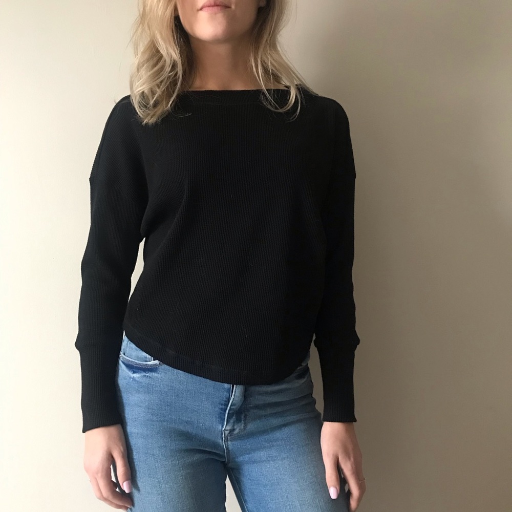 Anthropologie Akemi + Kin Waffle Knit Top XS